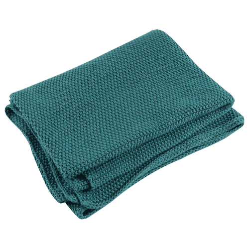 Moon - Plush 100% Cotton Cellular Baby Blanket 80x110cm - (Teal)