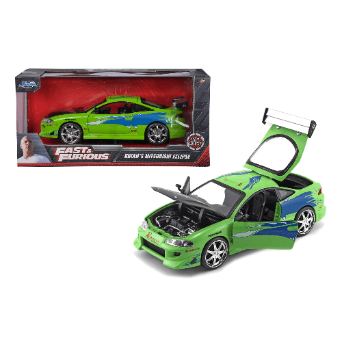Jada 2001 Fast & Furious Brian'S 1995 Mitsubishi Eclipse Car (1:24, Green)