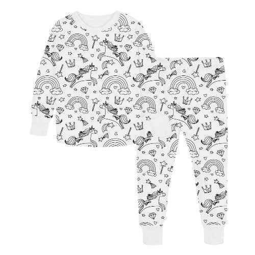 Coloring Unicorn Pajamas - Size 6 years - Carateen 