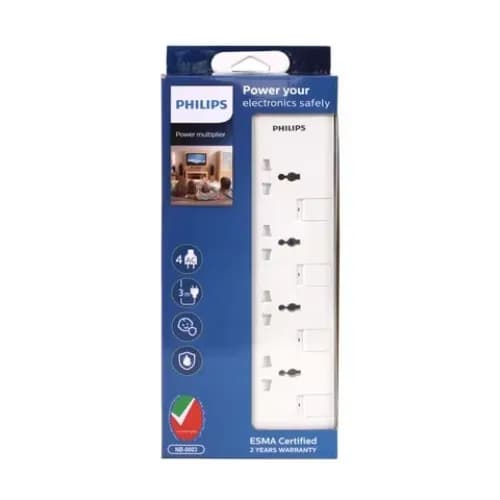 Philips Extension Socket 4 Way 3M