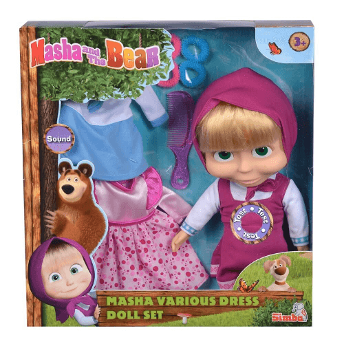 Masha & The Bear Masha Doll With Dresses (30 Cm)