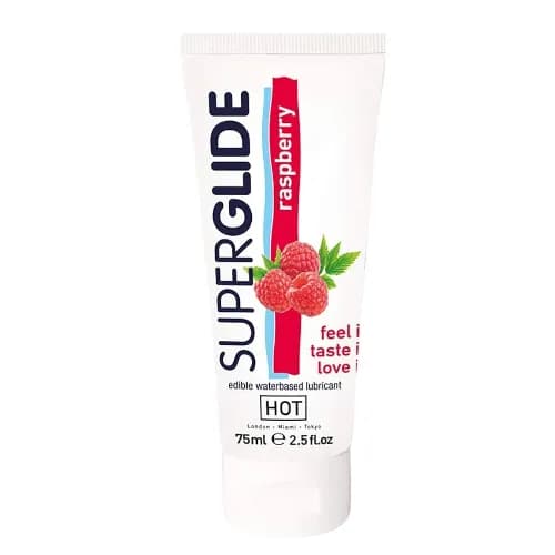 Superglide Edible Waterbased Lubricant-Raspberry 21316