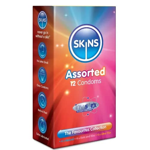 Skins Assorted Lubricated Condoms 12 Pack