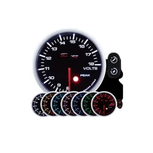 Depo Electric 60Mm Volt Gauge Black Dial&Smoked Lens/Seven Color