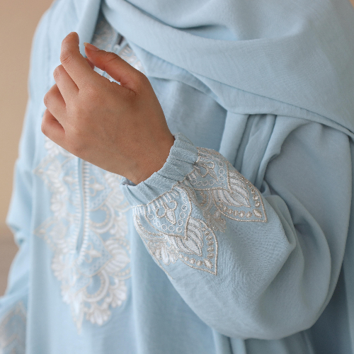 Sky blue  Female prayer set with Embroidery