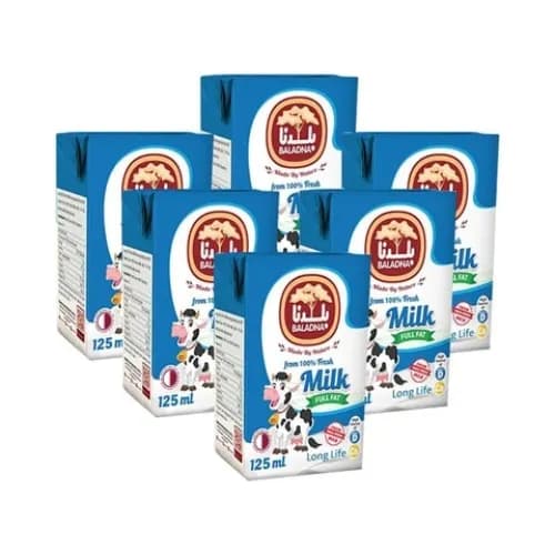 Baladna Long Life Full Fat Milk 125Mlx6'S