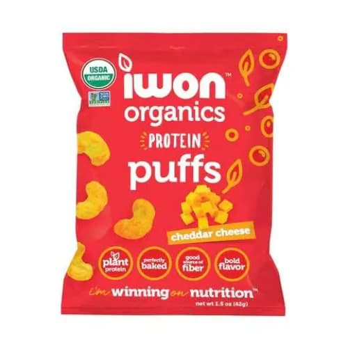 Iwon Organic Protein Puffs Cheddar Cheese 42G