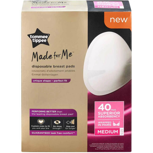 Tommee Tippee Made For Me Disposable Breast Pads - 40Pcs Medium