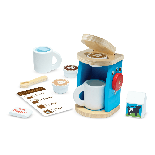 Melissa & Doug 11-Piece Wooden Brew & Serve Coffee Set
