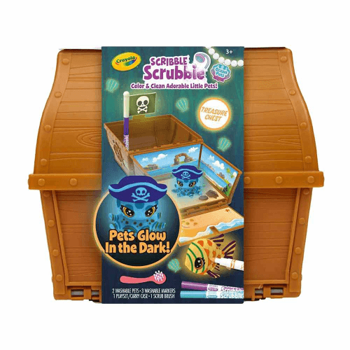 Crayola Scribble Scrubbie Glow-In-The-Dark Ocean Pets Treasure Chest Playset