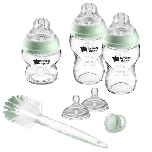 Tommee Tippee Closer To Nature Glass Feeding Bottle Kit, Starter Set - Clear
