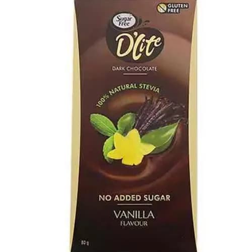 D'Lite Sugar Free Dark Chocolate Vanilla 80G