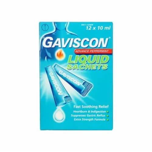 Gaviscon Advance Peppermint Liquid Sachets 12'S X 10 Ml(Peppermint Flvr)1200