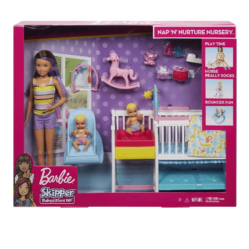Barbie Skipper Babysitters Inc Nap ‘N' Nurture Nursery Dolls And Playset
