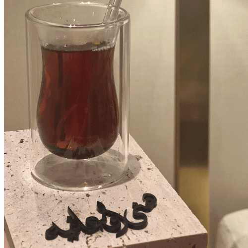 Marble base for tea or coffee cups
