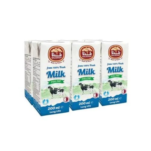 Baladna Uht Full Fat Milk 200Ml X6