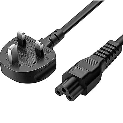 Power Cable 3 Pin Flower Type To Uk Plug - 1.5m