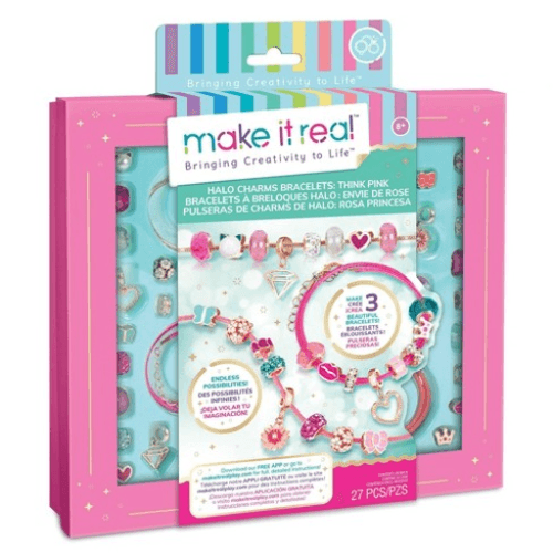 Make It Real Halo Charms Bracelets Kit for 8+ Years - Think Pink