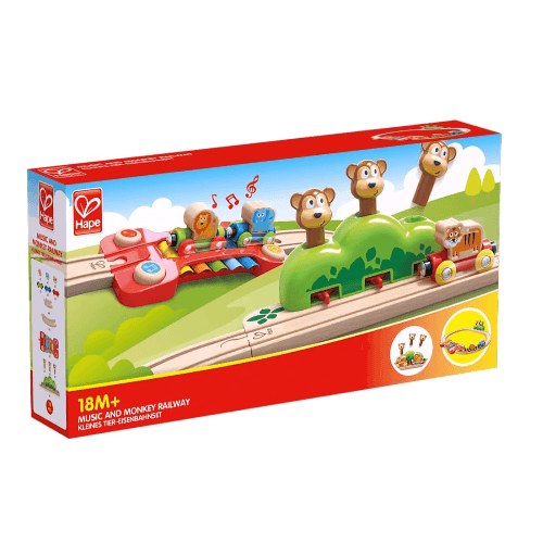 Hape Music & Monkeys Railway Set (19 Pieces)