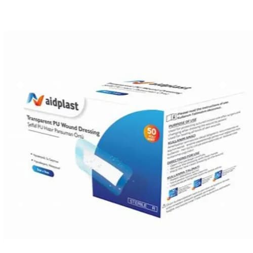 Aidplast Sterile Transparent Wound Dressing 5Cmx7.5Cm Pu