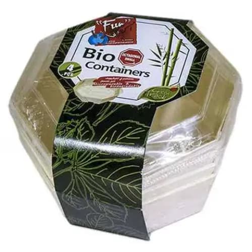 Fun Container Bio Octagonal Small Wooden 4 Pieces