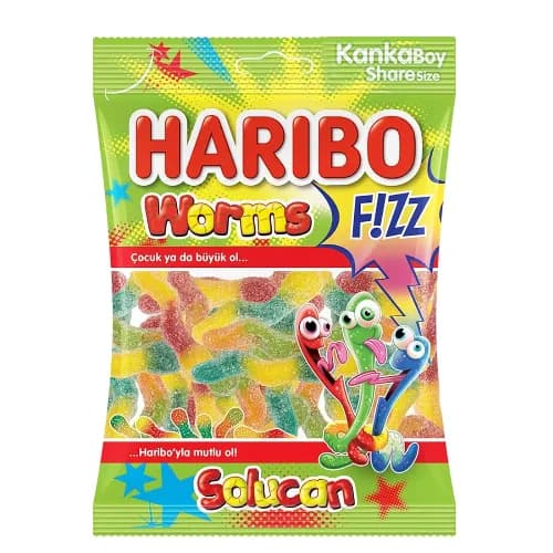 Haribo Fizzy Worms Jelly 70 g