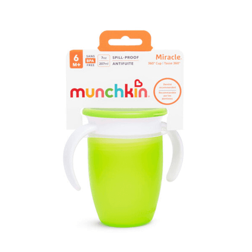 Munchkin - Miracle 360 Trainer Cup With Lid 7Oz (Green)