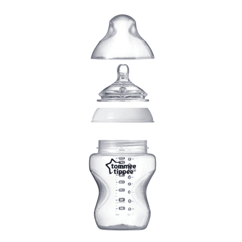 Tommee Tippee Closer To Nature Feeding Bottle, 260Ml X 2 (Clear)
