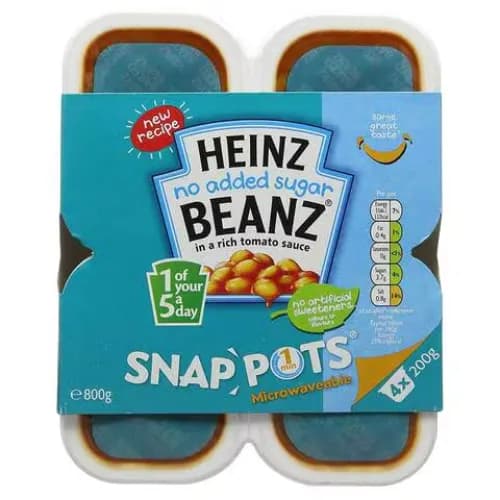 Heinz Baked Beanz No Added Sugar Snap Pots 200G X Pack Of 4