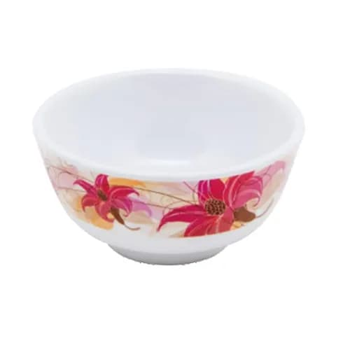 Royalford Melamine Ware Thai Carnation Rice Bowl Portable Rf6377, 4.5Inch