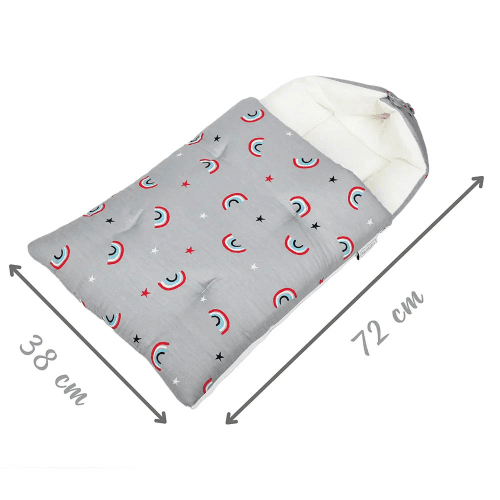 White & Grey - Baby Sleeping Bag - Rainbow