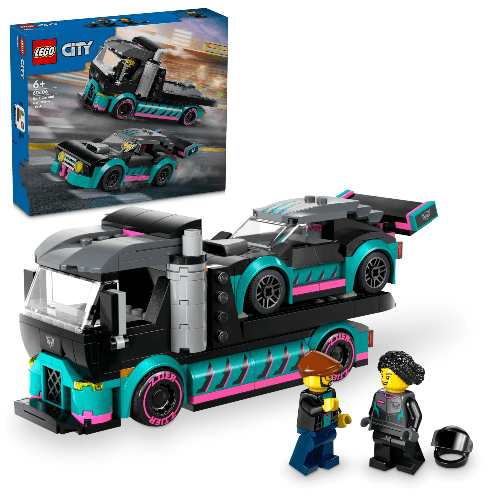 LEGO 60406 City Race Car & Car Carrier Truck Building Toy Set 328Pcs