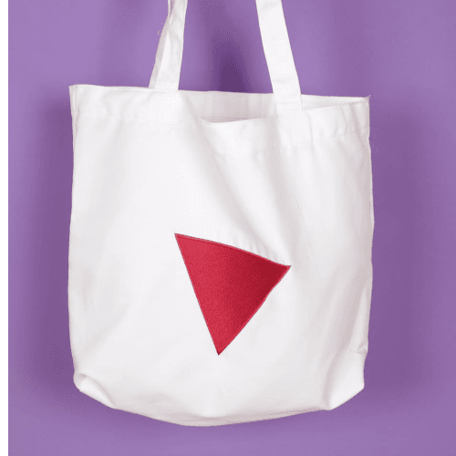 red triangle totebag