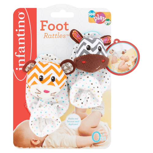 Infantino Zebra & Cheetah Foot Rattles