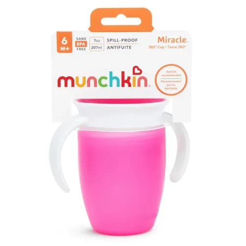 Munchkin - Miracle 360 Trainer Cup With Lid 7Oz (Pink)