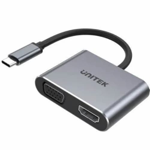 Unitek Uhub Q4 Lite Usb-C To 4K Hdmi&Full Hd Vga With Usb-C Pd 100W&Usb-A Port