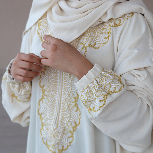 BEIGE  Female prayer set with Embroidery