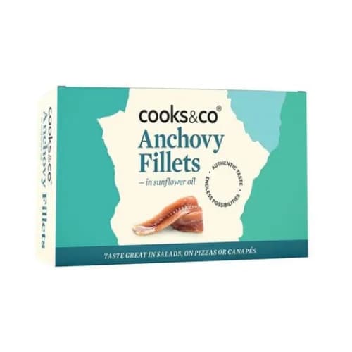 Cooks & Co Anchovy Fillets In Sunflower Oil 50G