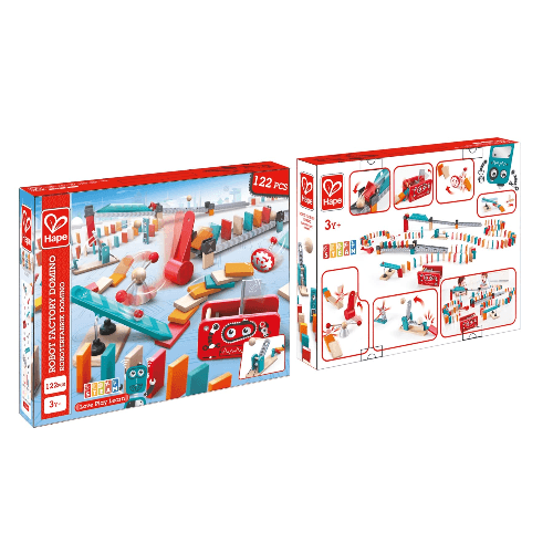 Hape Robot Factory Domino Set (122 Pieces)