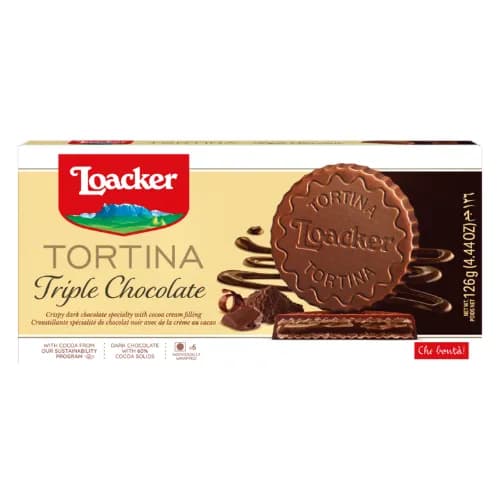 Loacker Waffer Gran Pat Tortina Triple Dark 63G