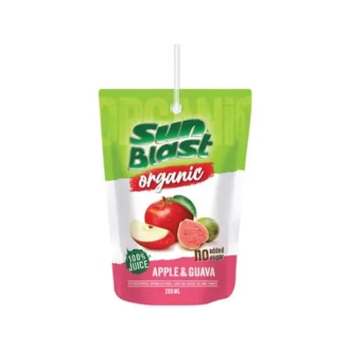 Sun Blast Organic Apple & Guava 100% Juice 200Ml