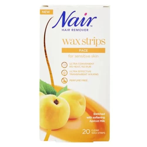 Nair Apricot Facial Wax Strips 20pieces White