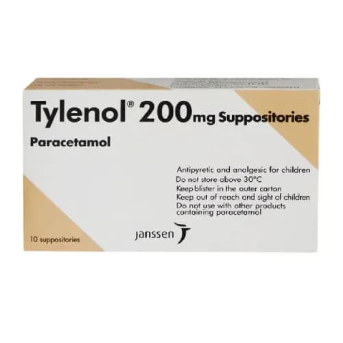 Tylenol 200mg Suppositories 10's