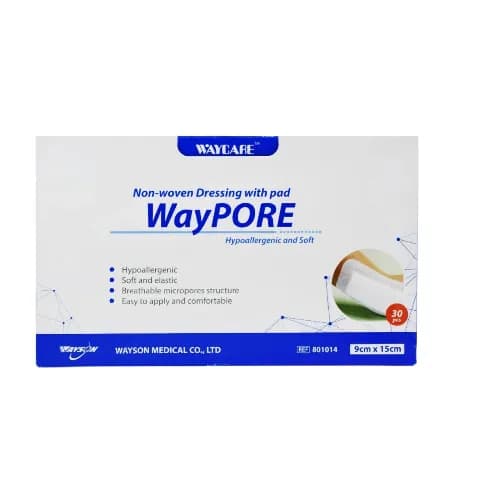 Waycare Adhesive Dressing Non Woven 9 X 15Cm 30'S (801014)