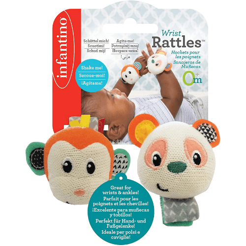 Infantino - Wrist Rattles - Monkey/Panda