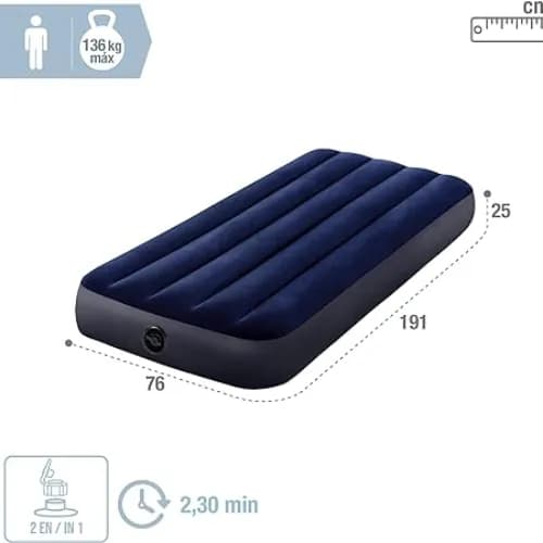 Intex - 64756 Dura-Beam Standard Classic Downy Air Bed, 76 X 191 X 25 Cm 64756