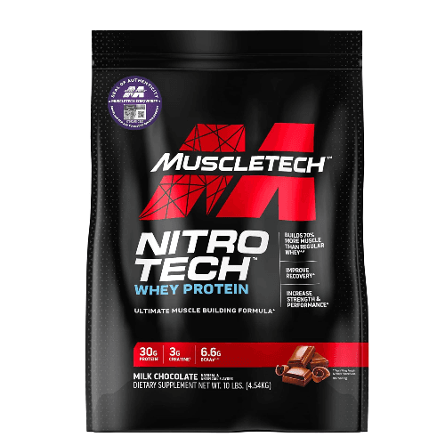 Muscletech- Nitro Tech Whey Protein 10Lb milk chocolate