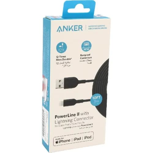 Anker Powerline Ii With Lighning Connector 3Meter