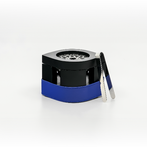 Travel Incense  Burner - Black with blue strap