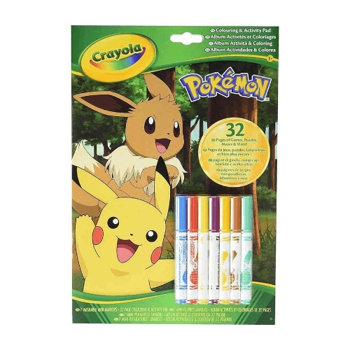 Crayola Pokemon Coloring & Activity Pad With 7 Markers (32 Pages)